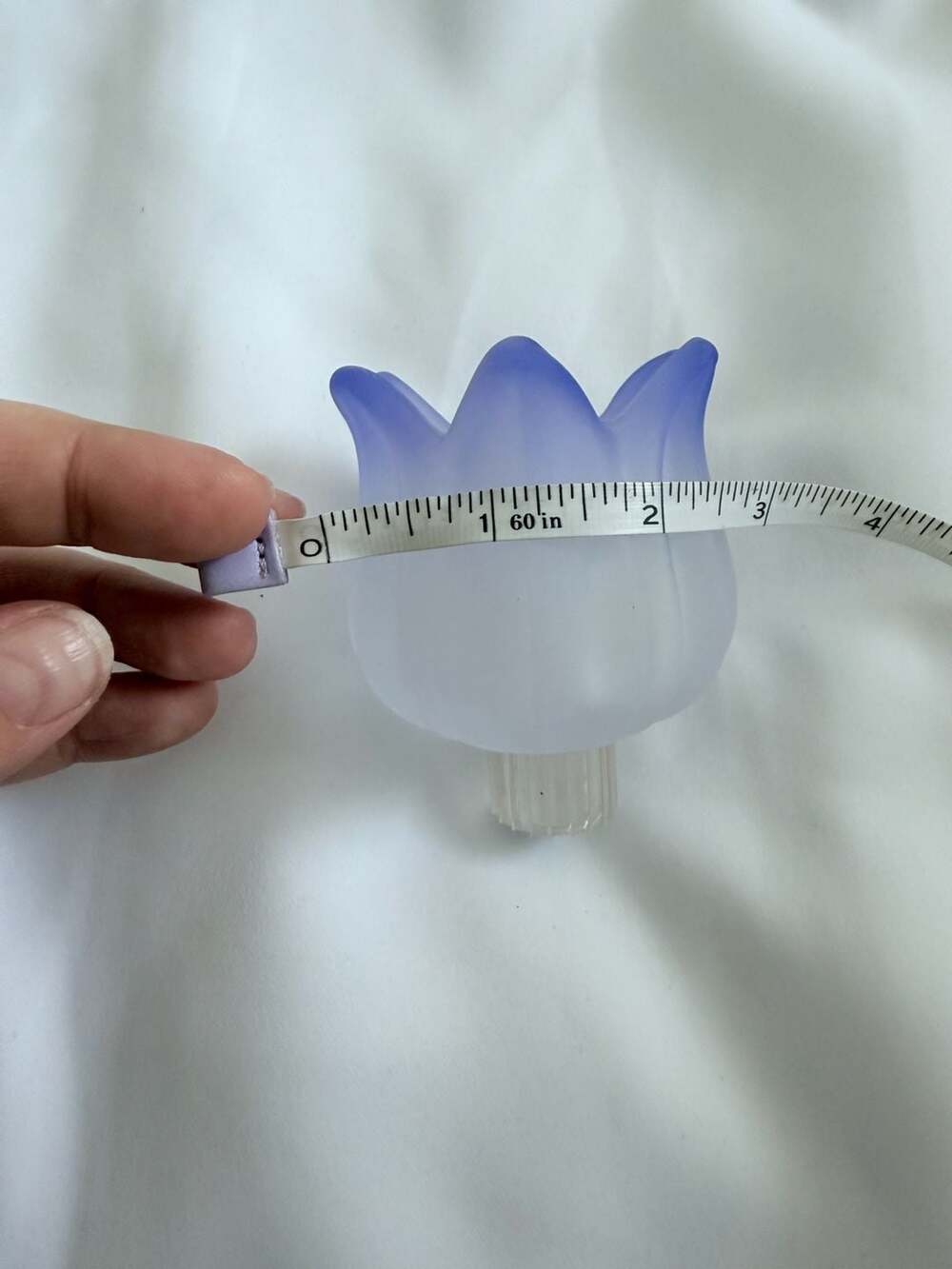 PartyLite Retired Purple Tulip Peglites P7118 Frosted Glass Votive Candle Holder - Picture 5 of 6